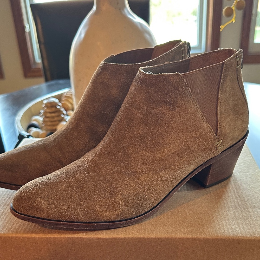 Trask Chestnut Suede Booties
